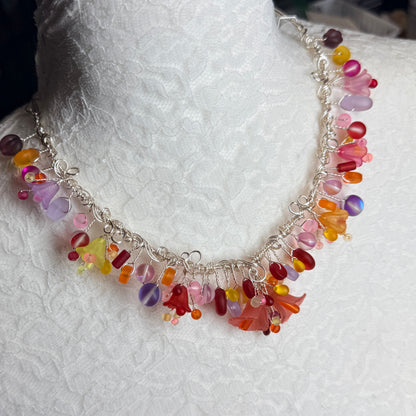 Mermaid Summer - sunset cascade necklace
