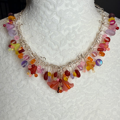 Mermaid Summer - sunset cascade necklace