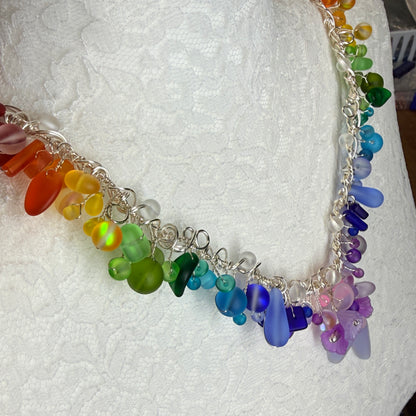 Mermaid Summer - rainbow cascade necklace
