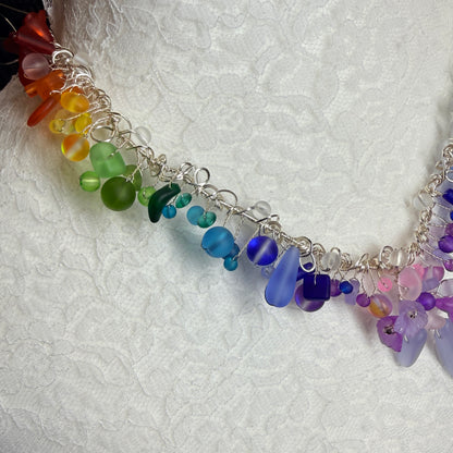 Mermaid Summer - rainbow cascade necklace