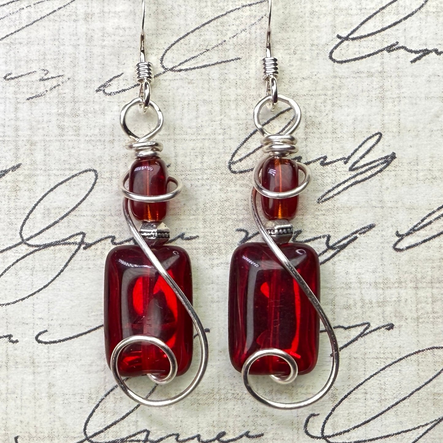 Red Glass Earrings