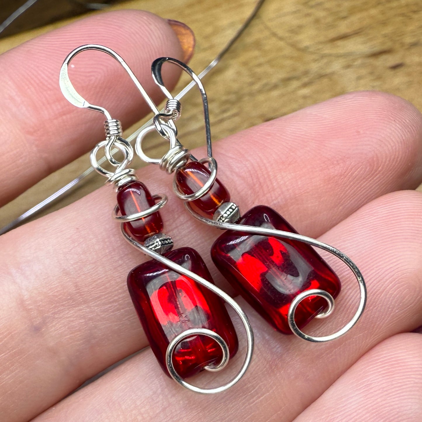 Red Glass Earrings