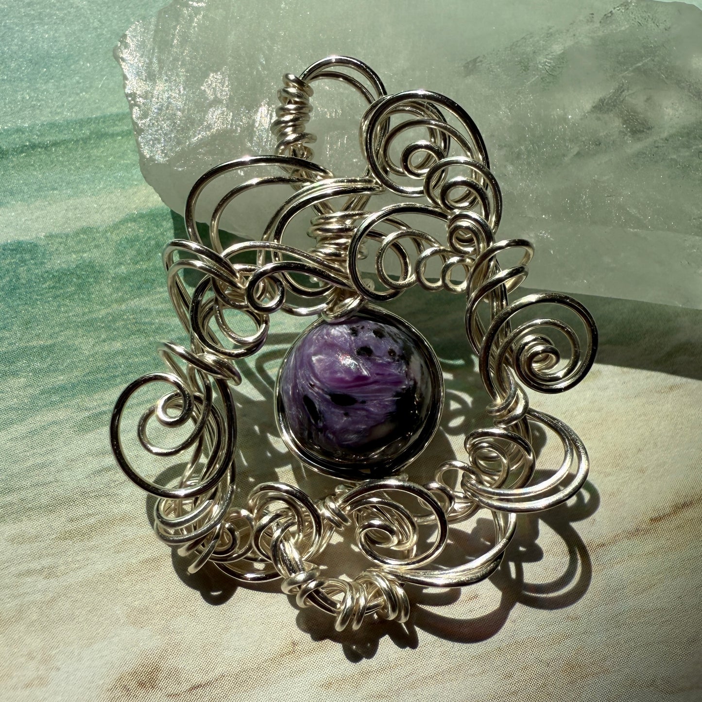 Stillness In The Storm: charoite pendant