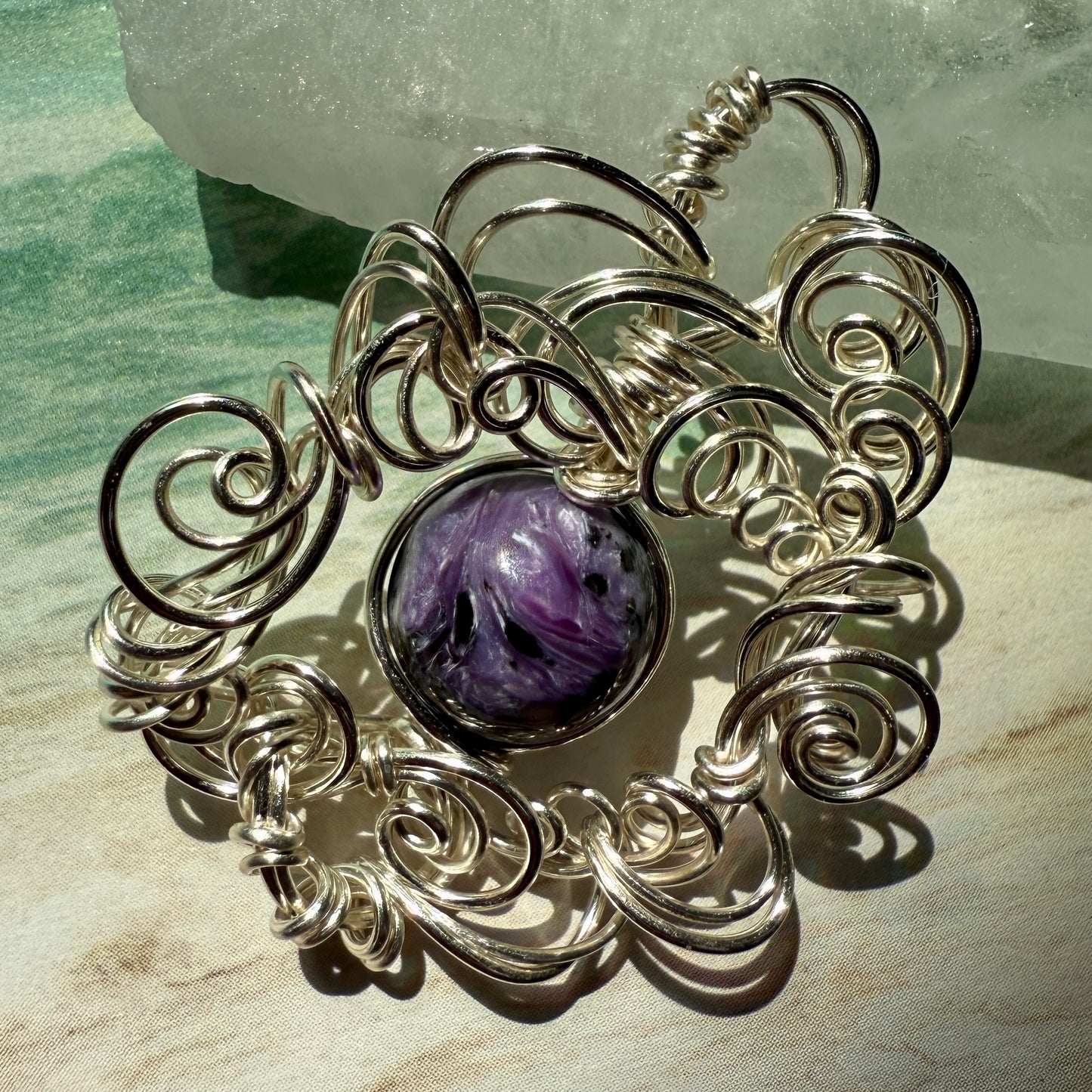Stillness In The Storm: charoite pendant