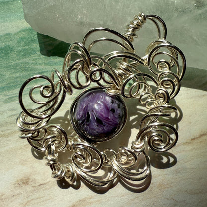 Stillness In The Storm: charoite pendant