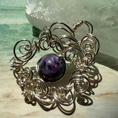 Stillness In The Storm: charoite pendant