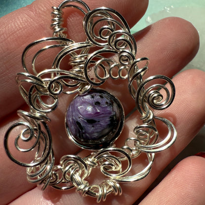 Stillness In The Storm: charoite pendant