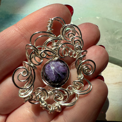 Stillness In The Storm: charoite pendant