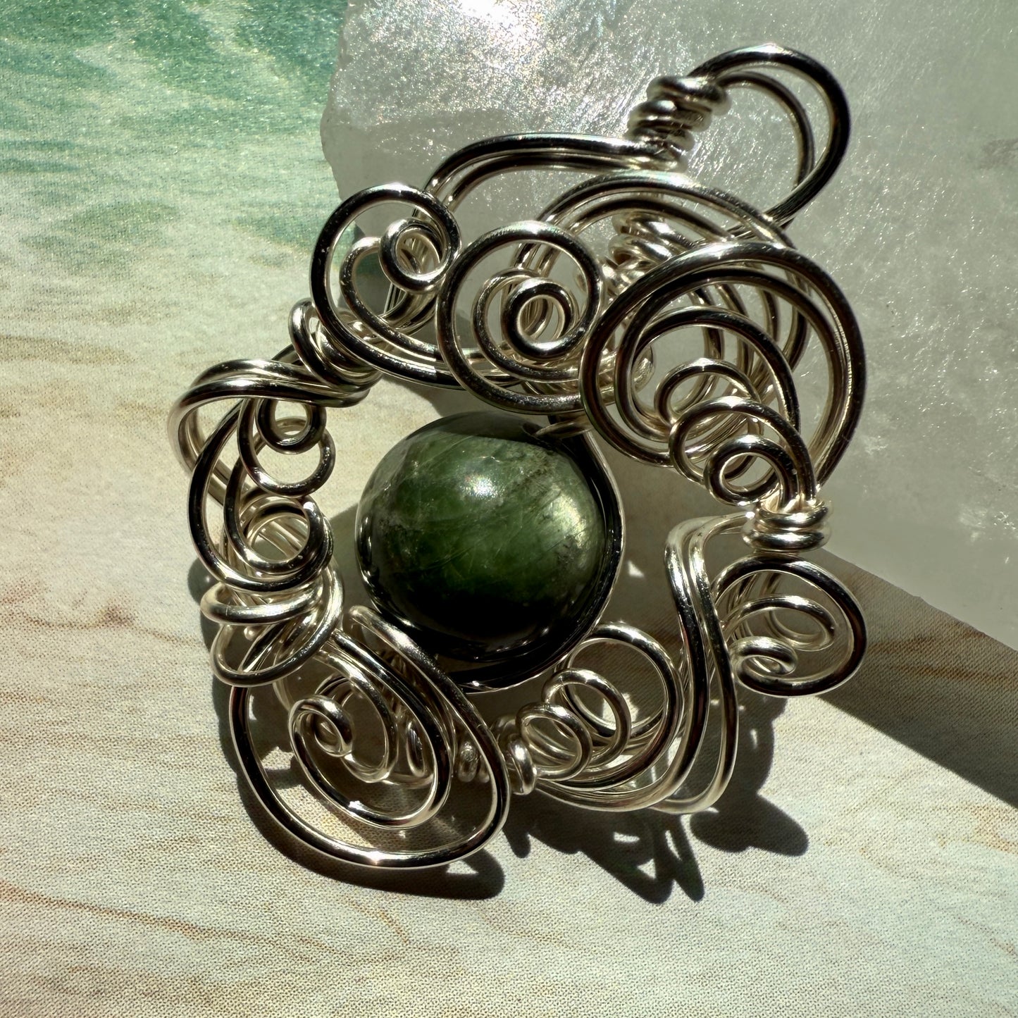 Stillness In The Storm: chrome diopside pendant