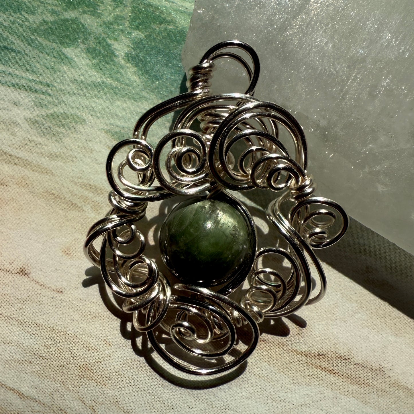 Stillness In The Storm: chrome diopside pendant