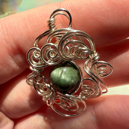 Stillness In The Storm: chrome diopside pendant