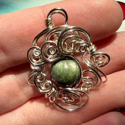 Stillness In The Storm: chrome diopside pendant