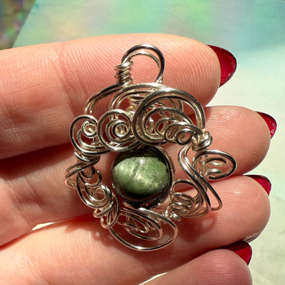 Stillness In The Storm: chrome diopside pendant
