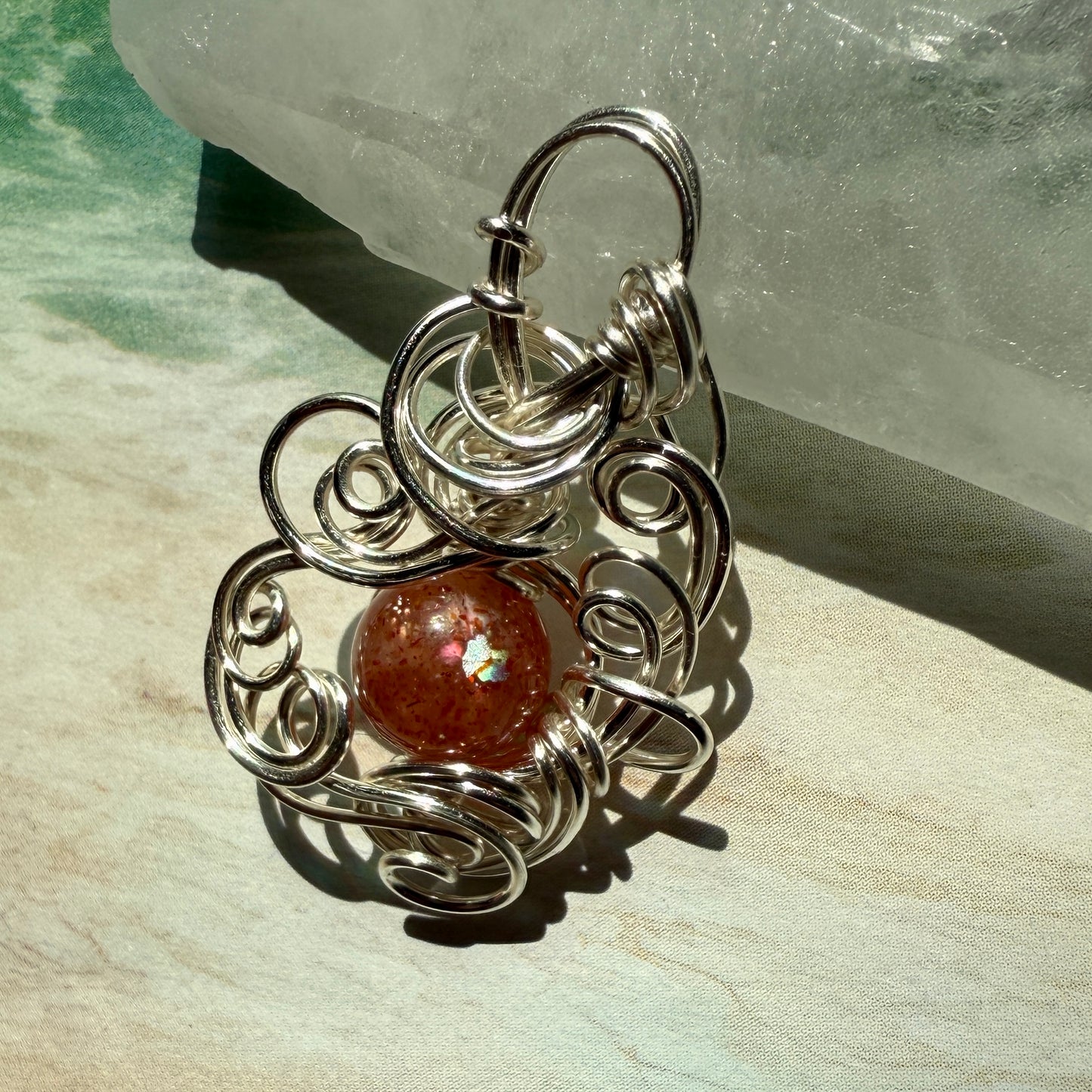 Stillness In The Storm: sunstone pendant