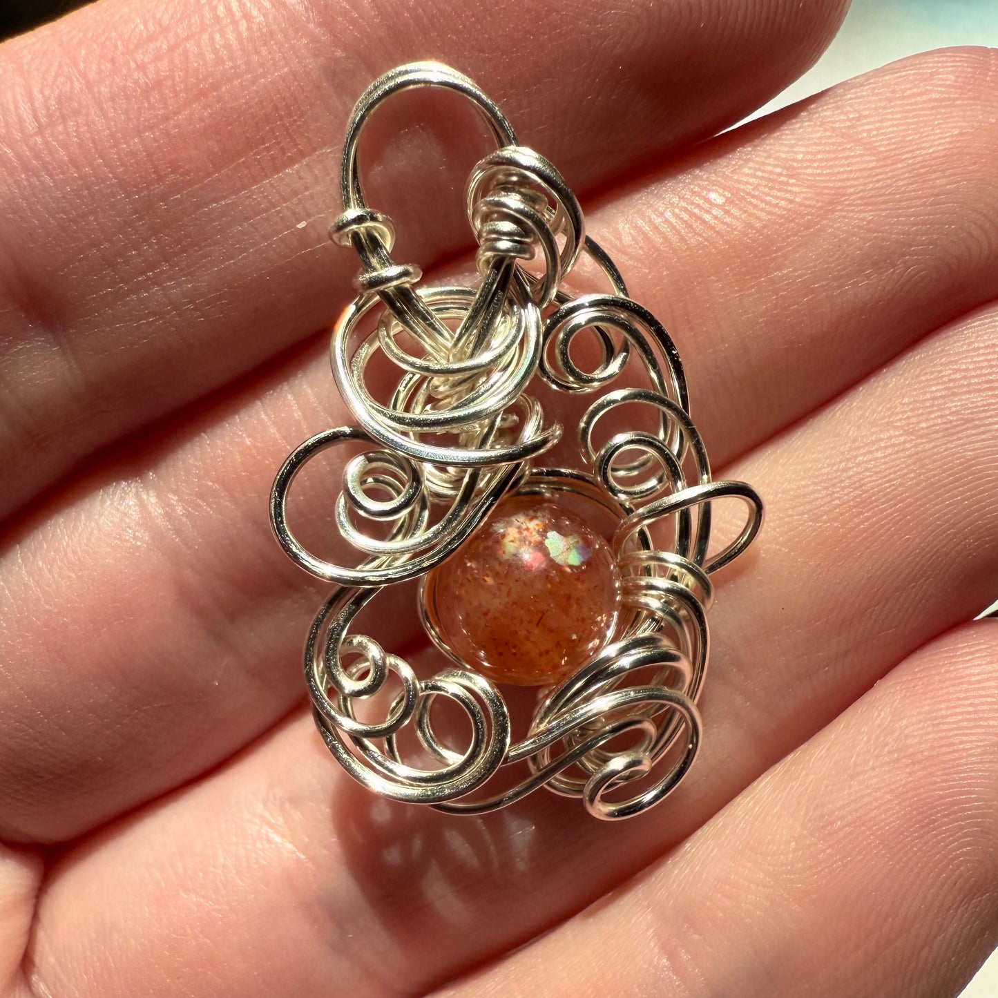 Stillness In The Storm: sunstone pendant