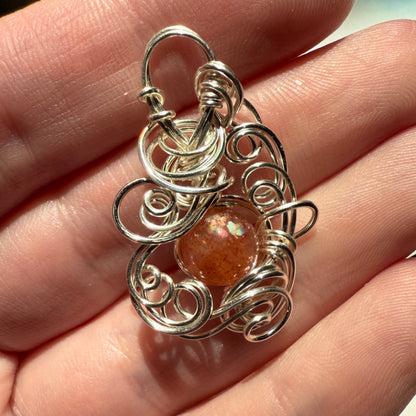 Stillness In The Storm: sunstone pendant