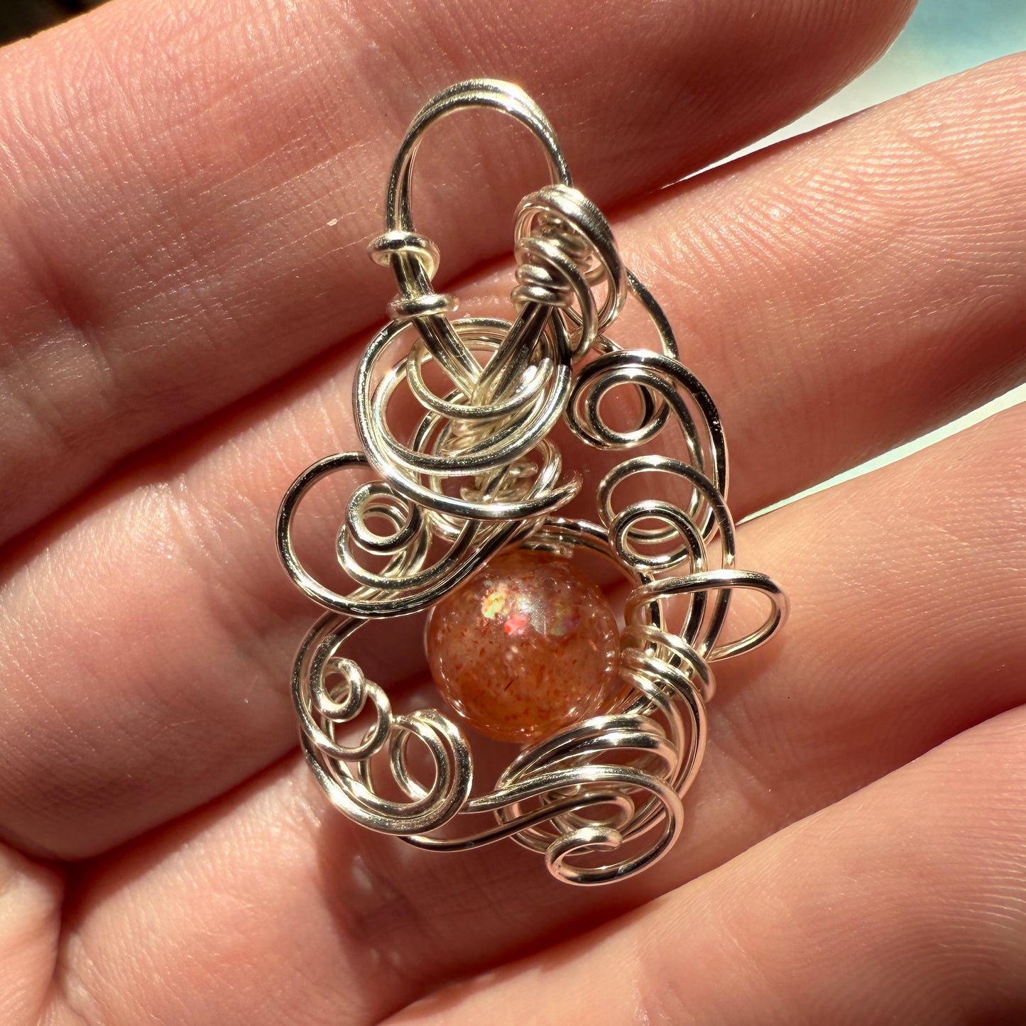 Stillness In The Storm: sunstone pendant