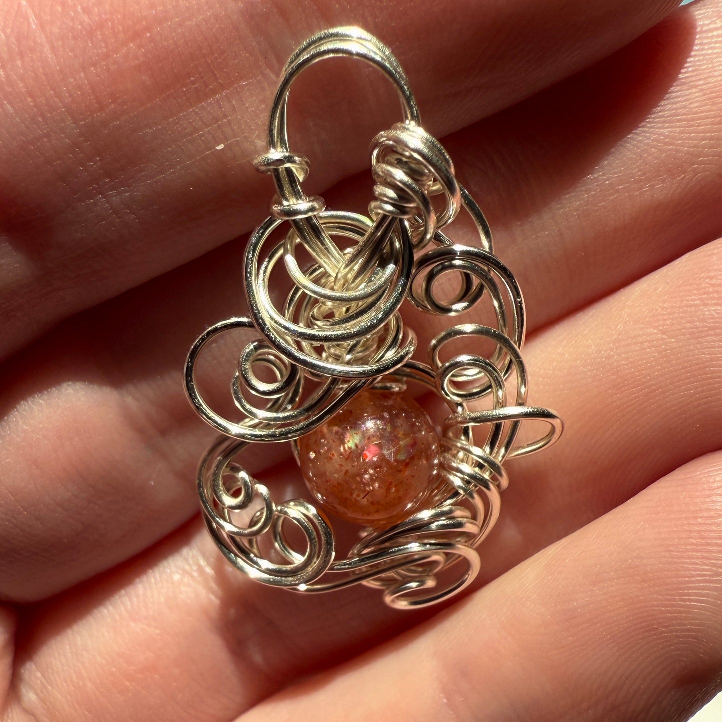 Stillness In The Storm: sunstone pendant