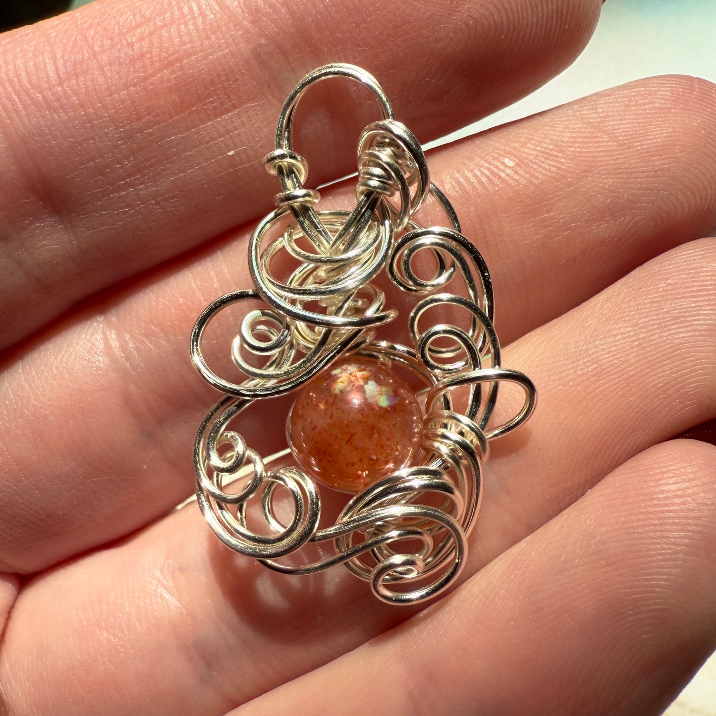 Stillness In The Storm: sunstone pendant