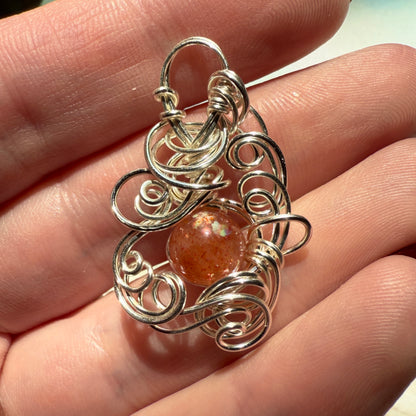 Stillness In The Storm: sunstone pendant