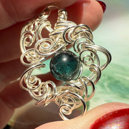 Stillness In The Storm: green kyanite pendant