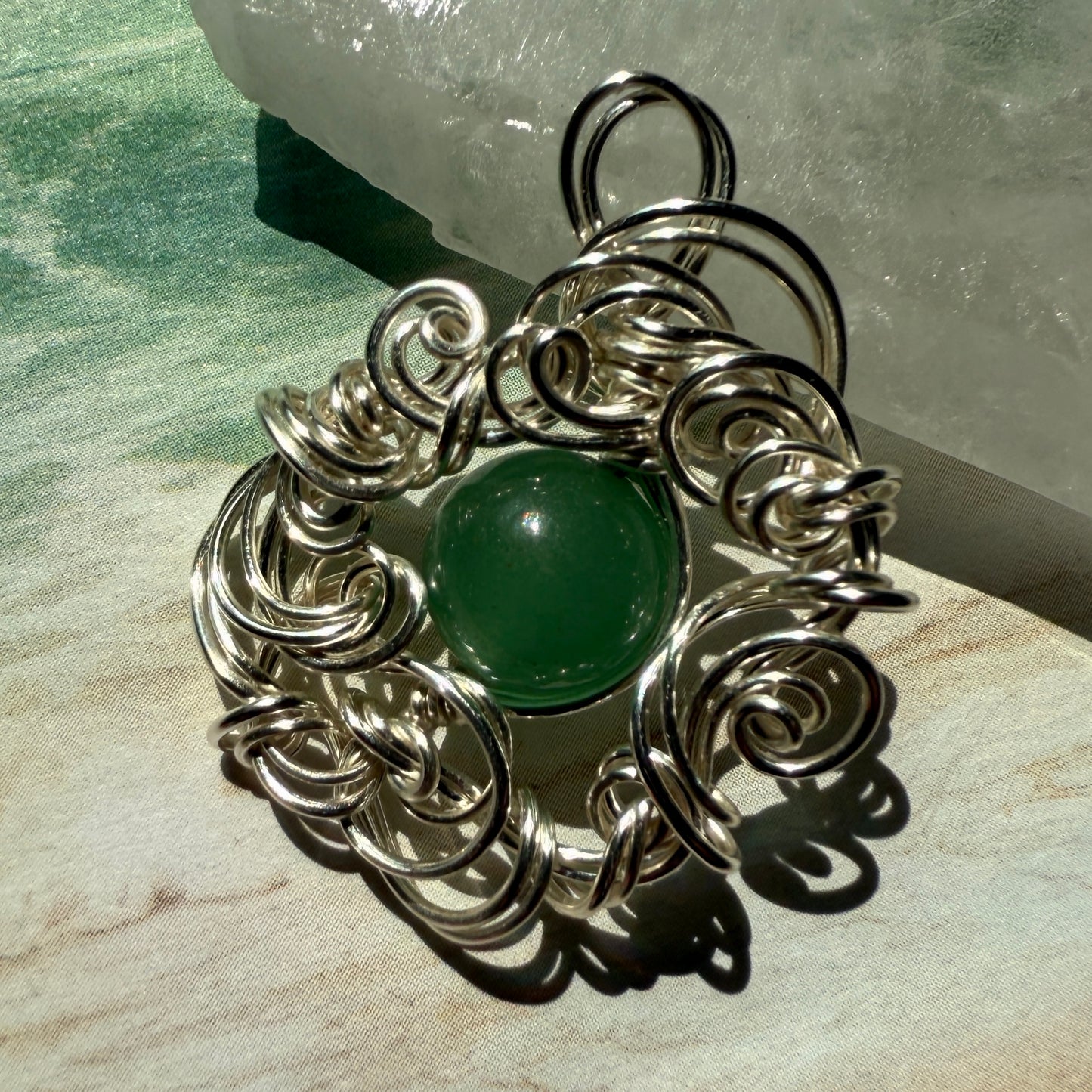 Stillness In The Storm: aventurine pendant