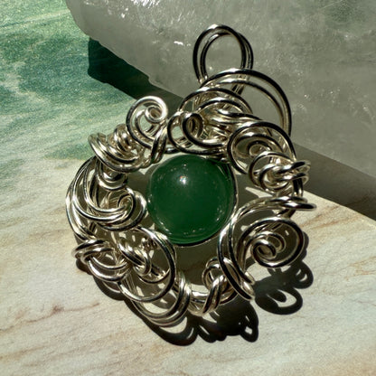Stillness In The Storm: aventurine pendant