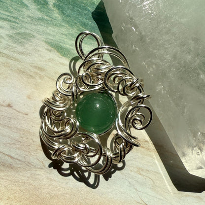 Stillness In The Storm: aventurine pendant