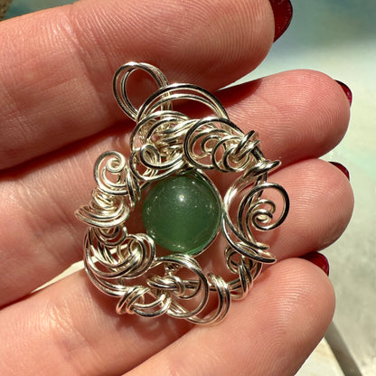 Stillness In The Storm: aventurine pendant