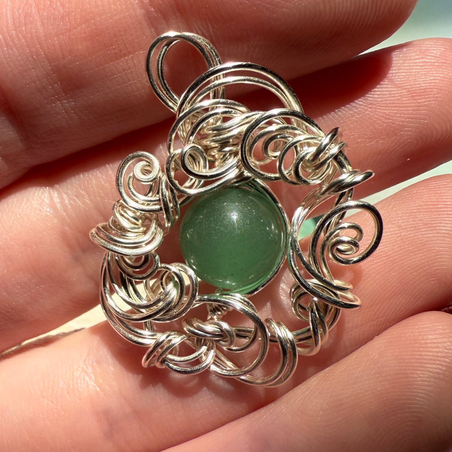 Stillness In The Storm: aventurine pendant
