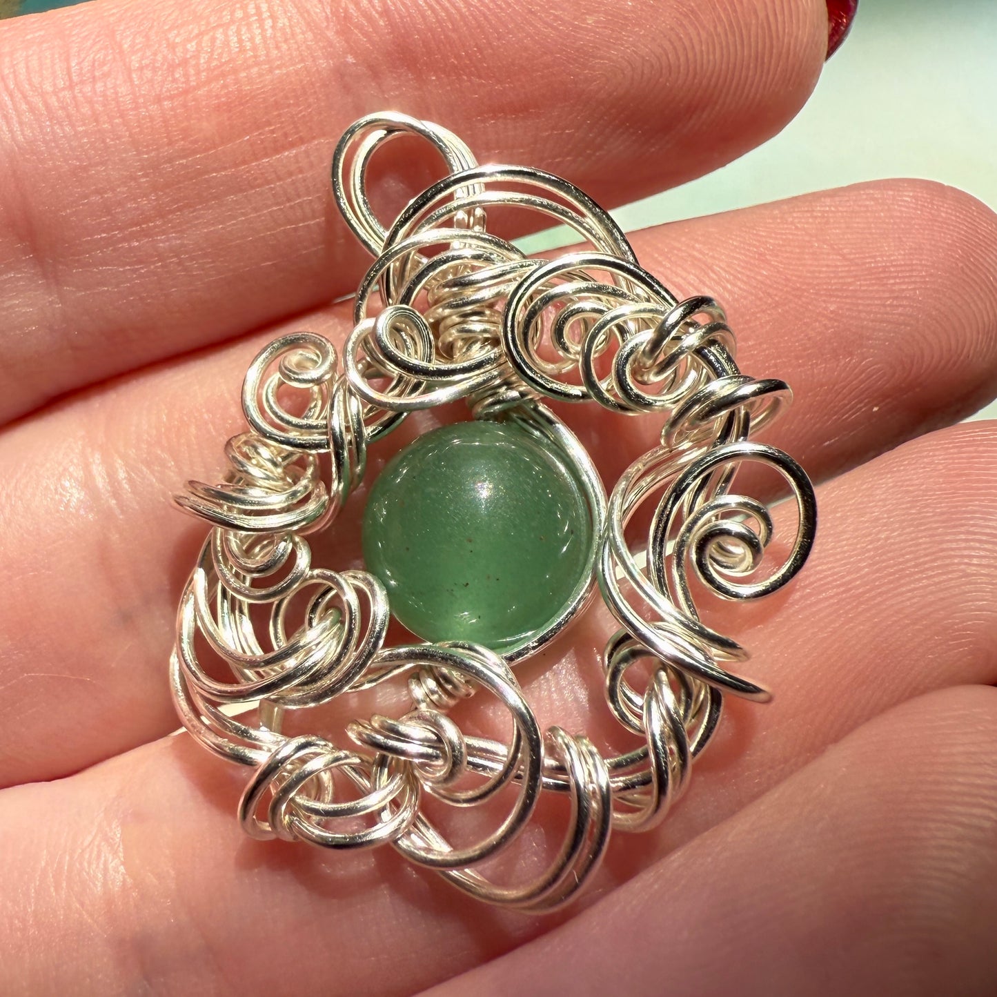 Stillness In The Storm: aventurine pendant