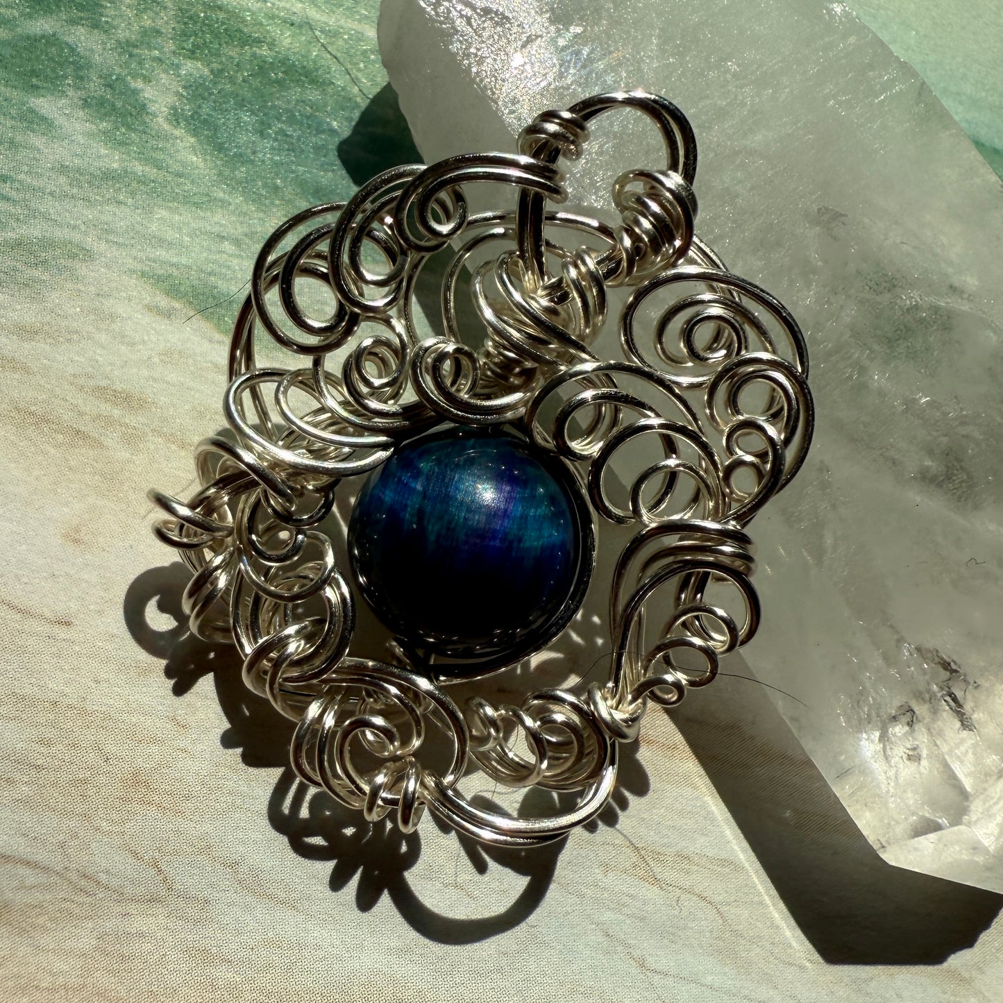 Stillness In The Storm: nebula tigerseye pendant