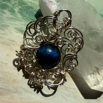 Stillness In The Storm: nebula tigerseye pendant