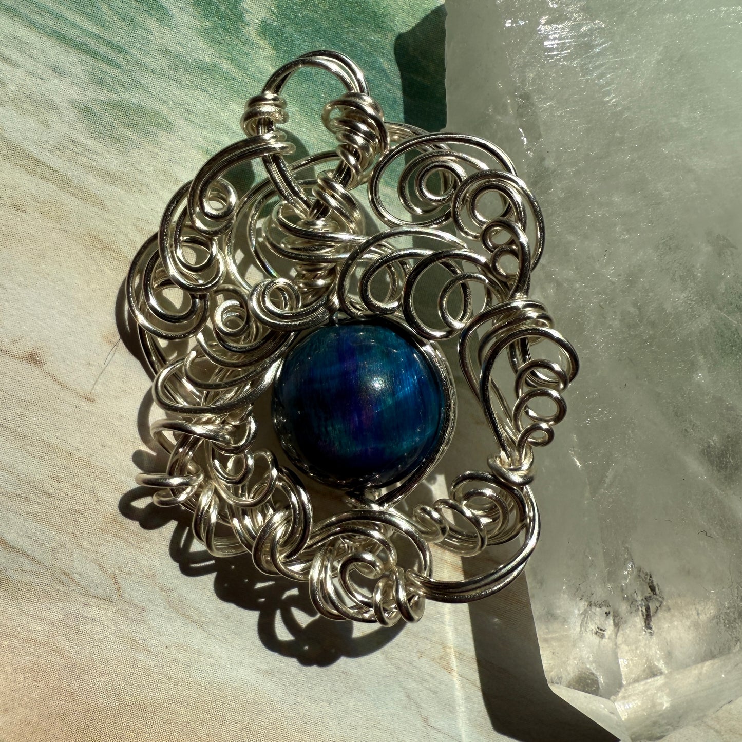 Stillness In The Storm: nebula tigerseye pendant