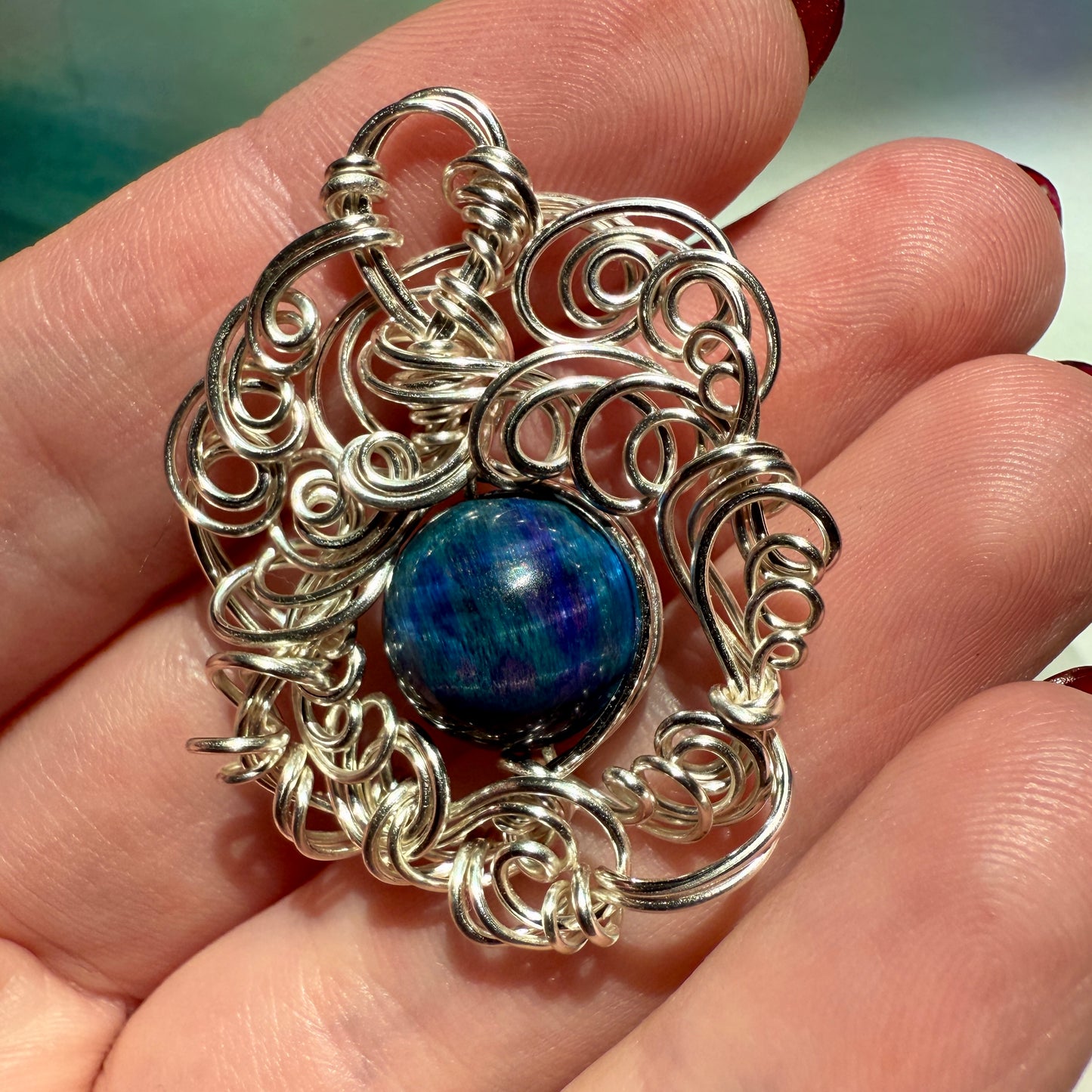 Stillness In The Storm: nebula tigerseye pendant