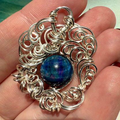 Stillness In The Storm: nebula tigerseye pendant