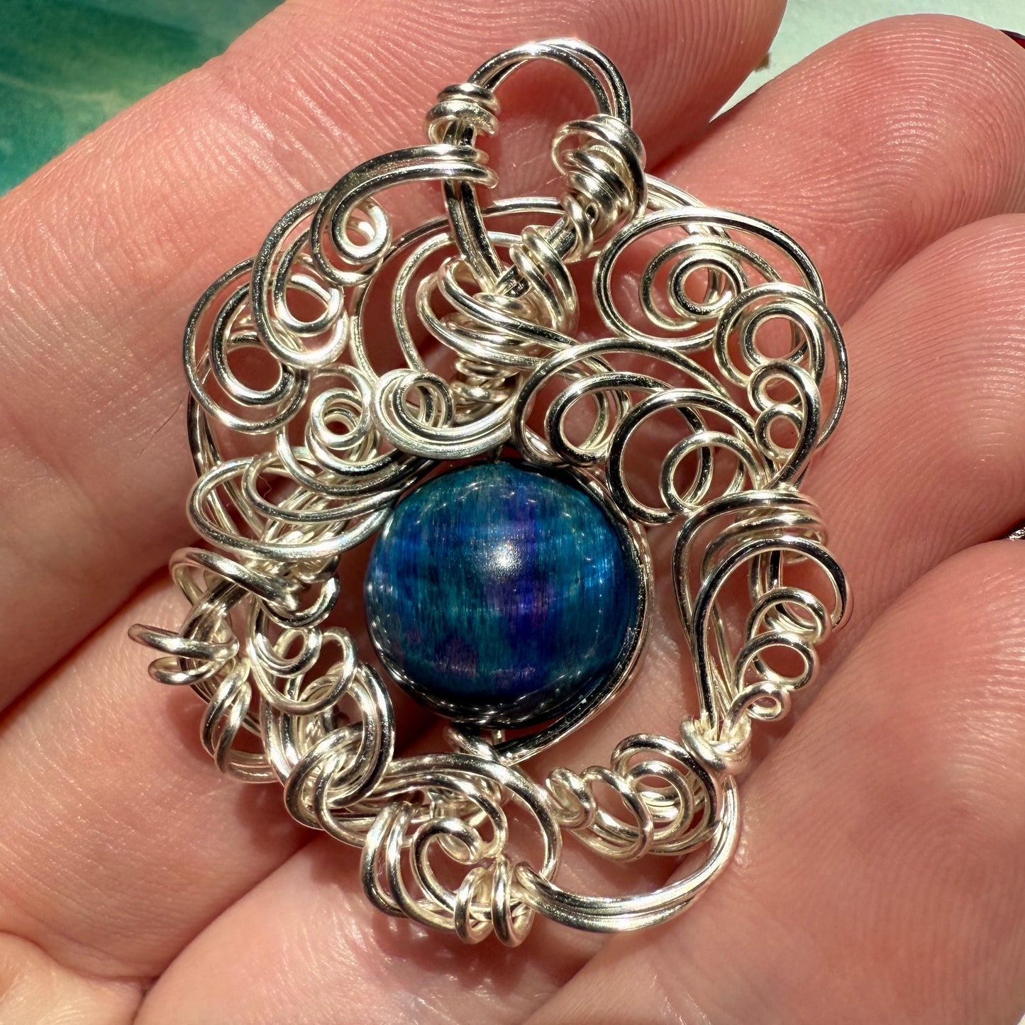 Stillness In The Storm: nebula tigerseye pendant