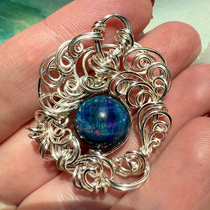 Stillness In The Storm: nebula tigerseye pendant