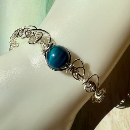 Stillness In The Storm: teal tigerseye bracelet