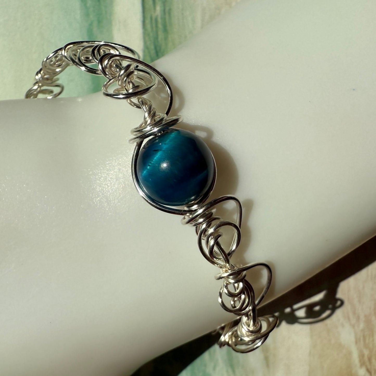 Stillness In The Storm: teal tigerseye bracelet