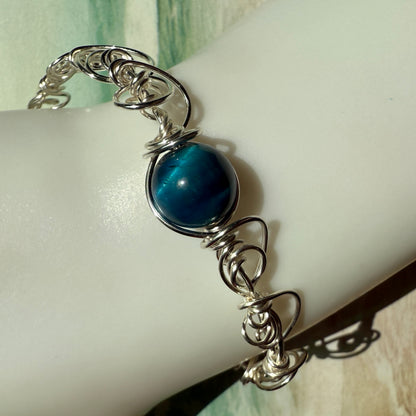 Stillness In The Storm: teal tigerseye bracelet