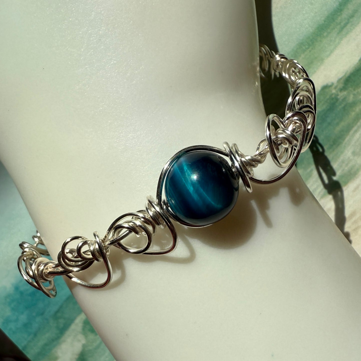 Stillness In The Storm: teal tigerseye bracelet