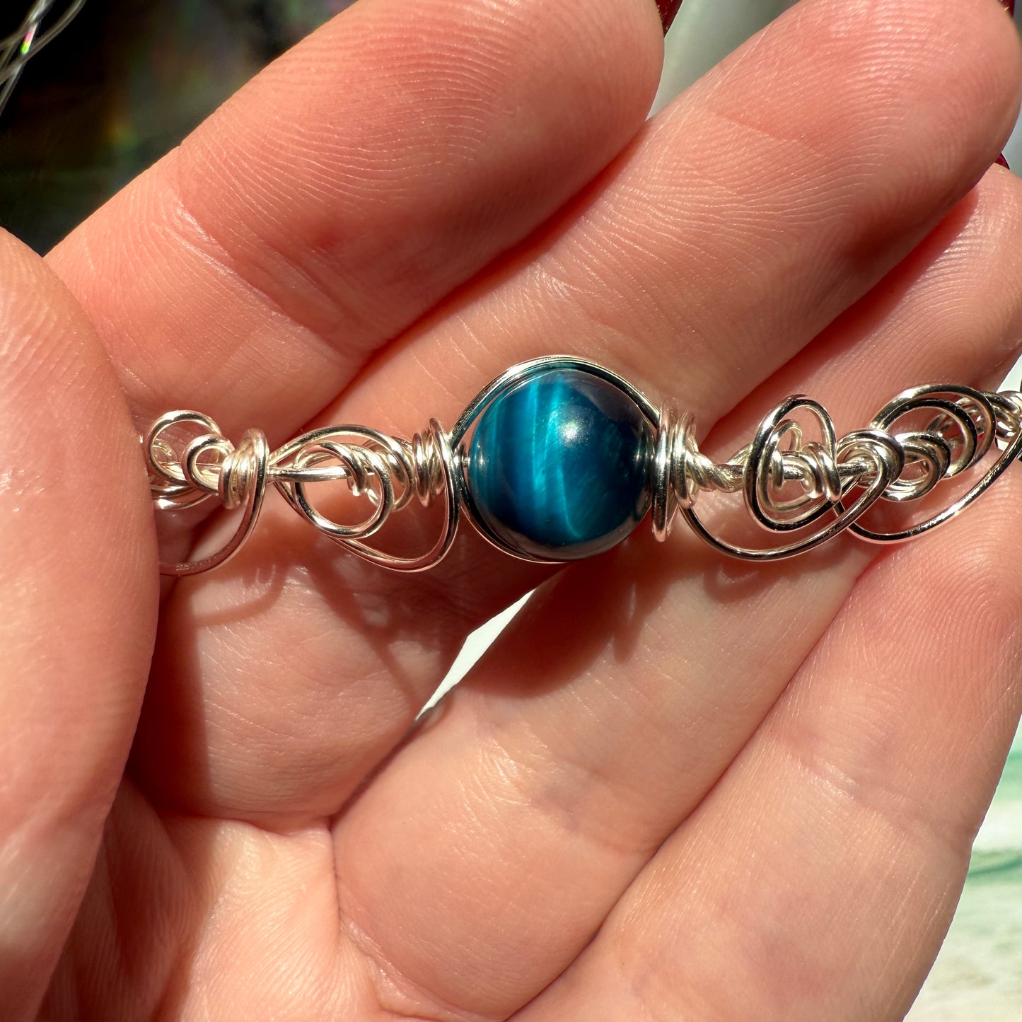 Stillness In The Storm: teal tigerseye bracelet