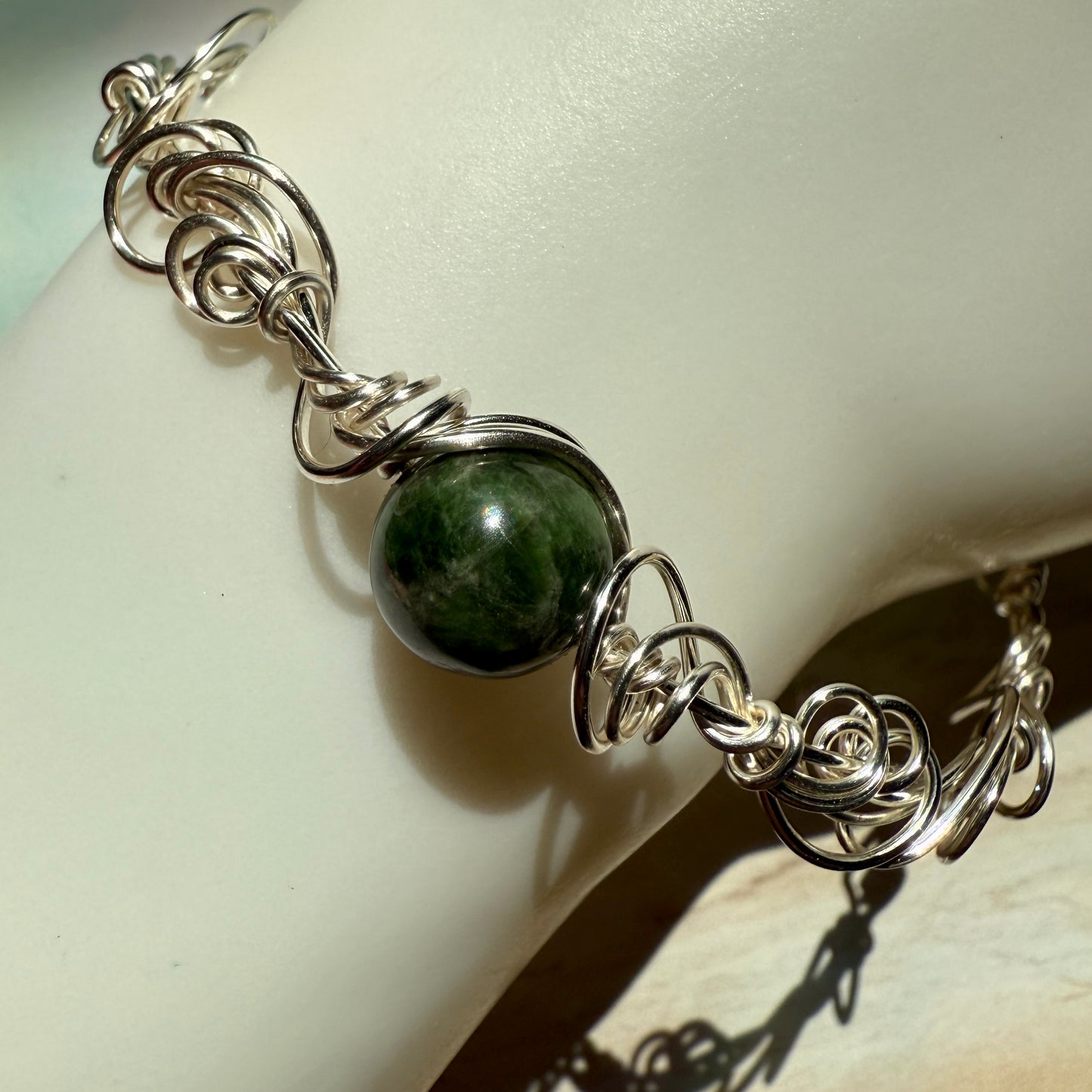 Stillness In The Storm: chrome diopside bracelet