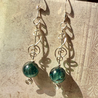 Stillness In The Storm: green kyanite earrings