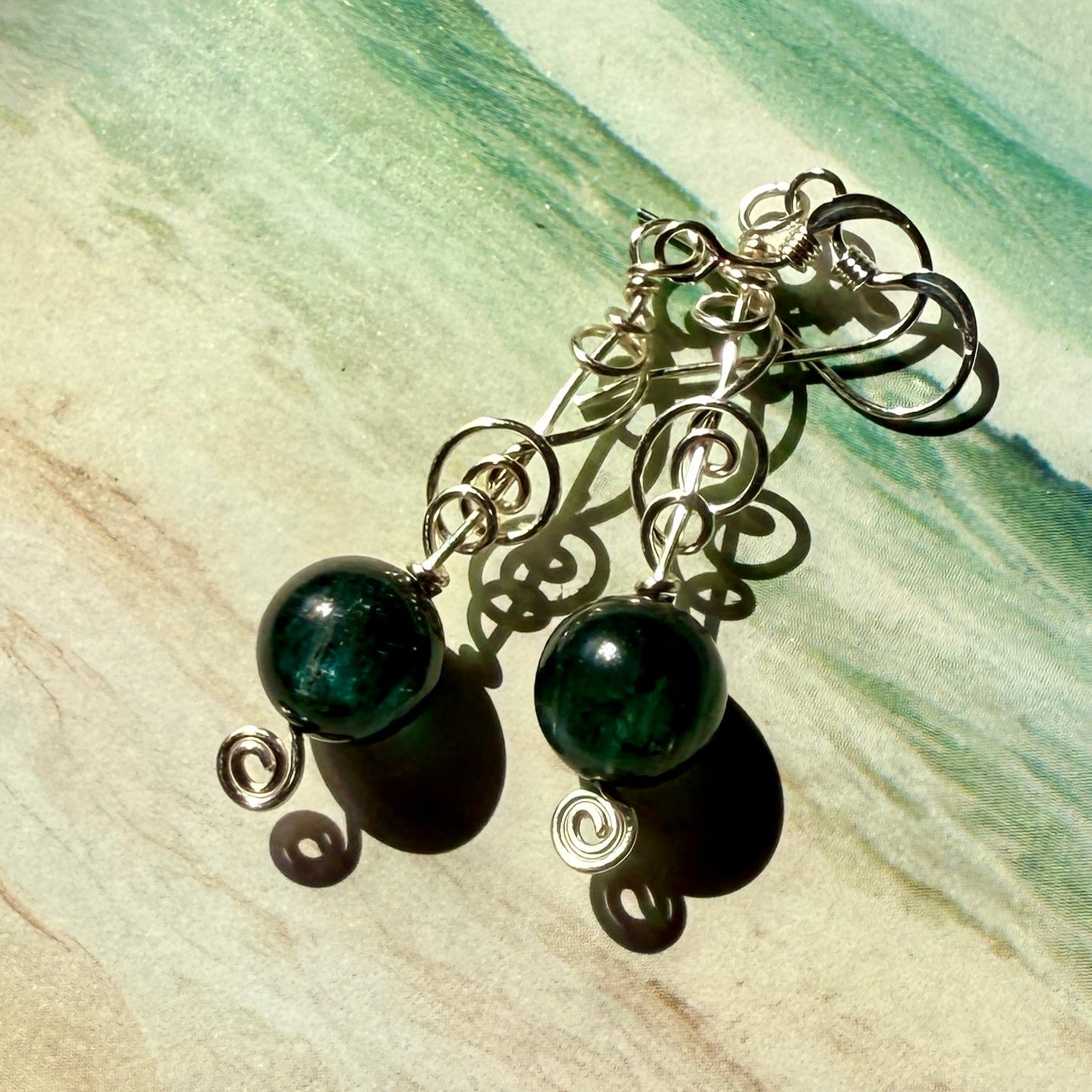 Stillness In The Storm: green kyanite earrings