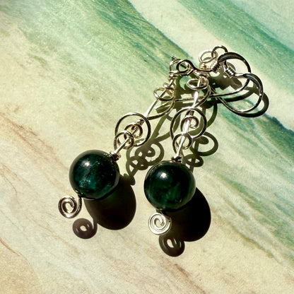 Stillness In The Storm: green kyanite earrings