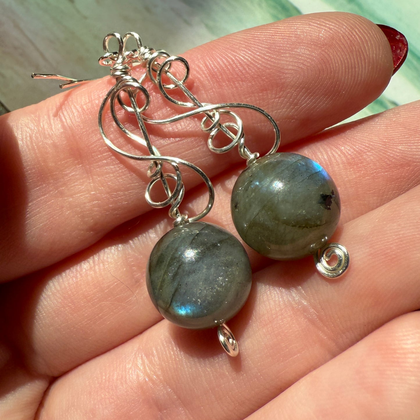 Stillness In The Storm: labradorite earrings