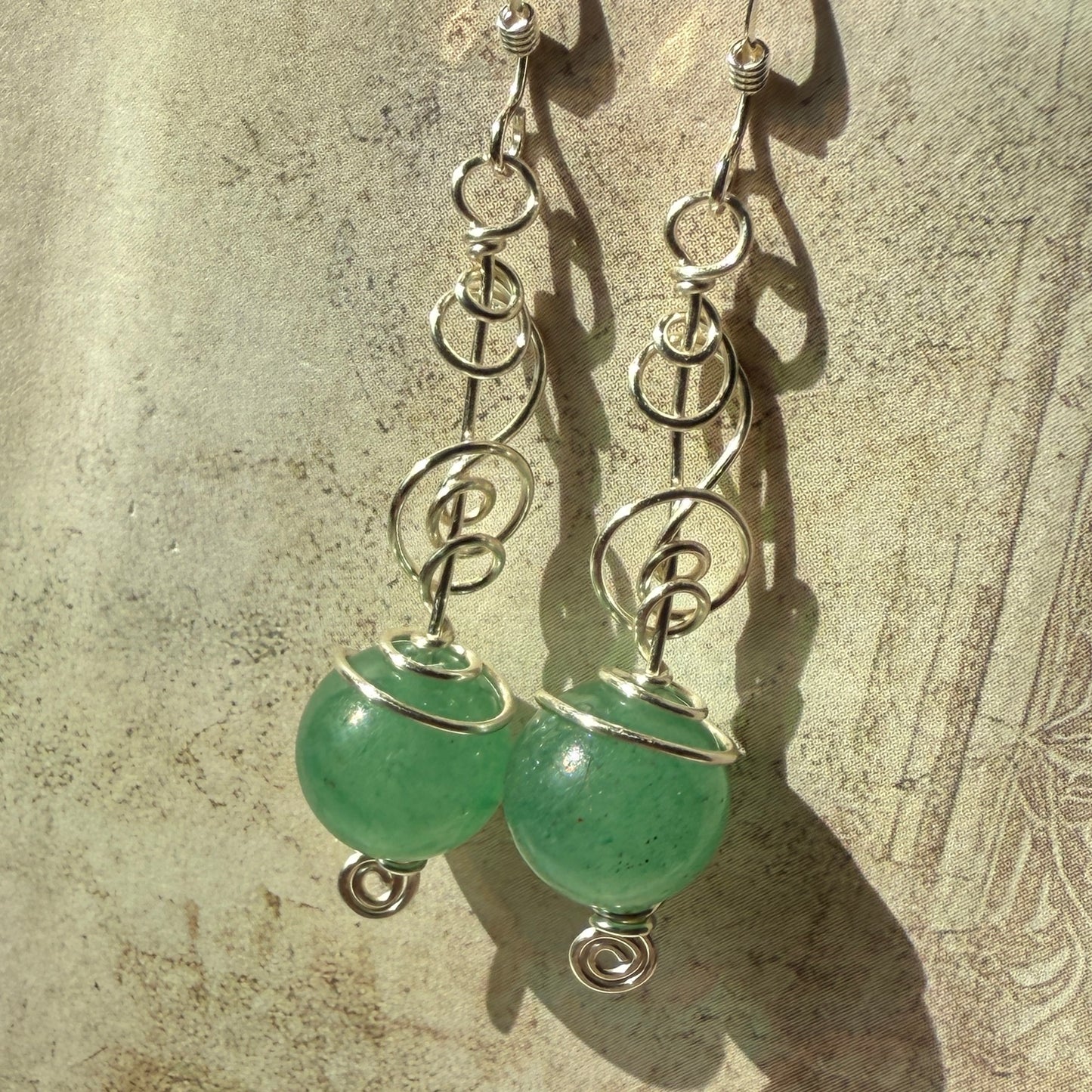 Stillness In The Storm: aventurine earrings