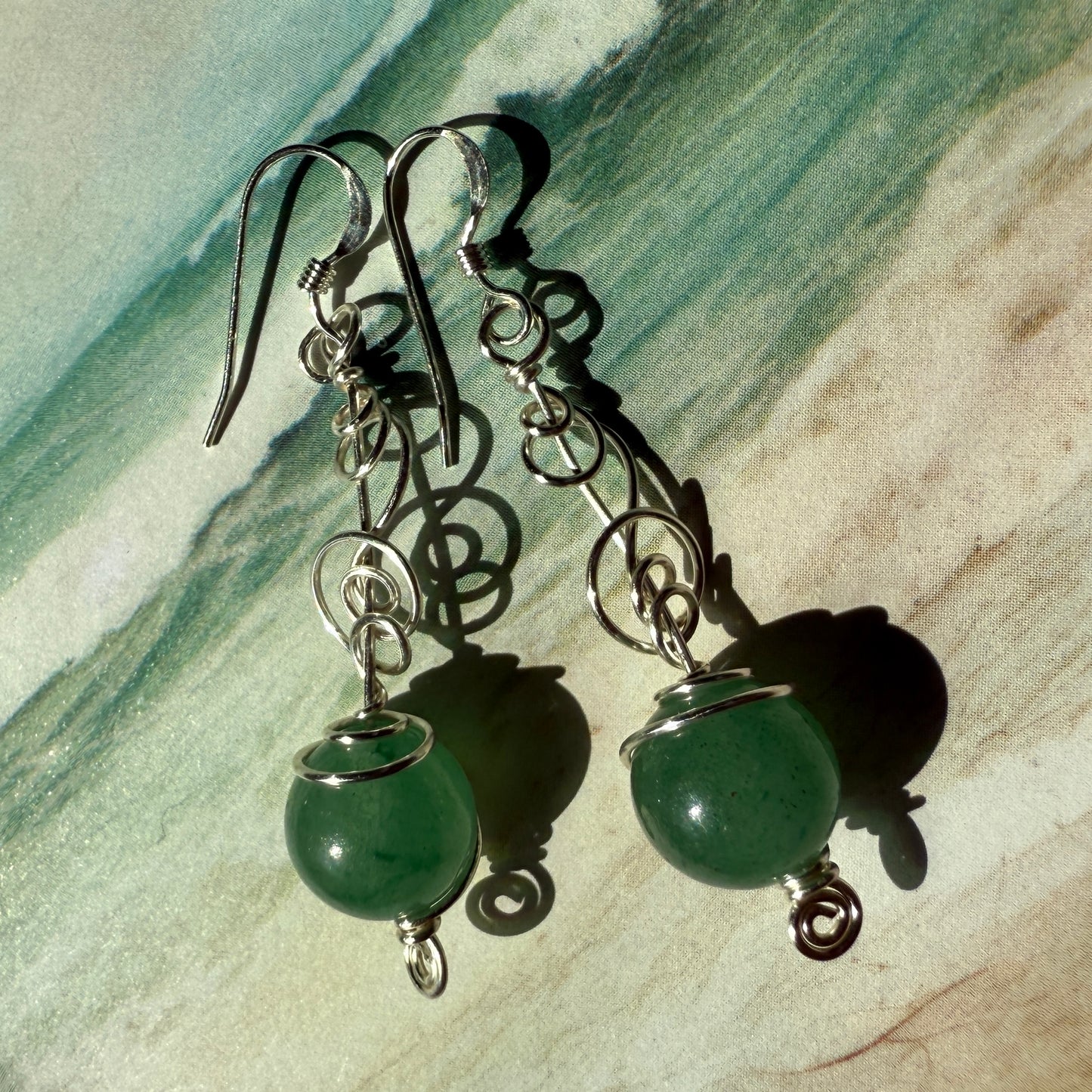 Stillness In The Storm: aventurine earrings